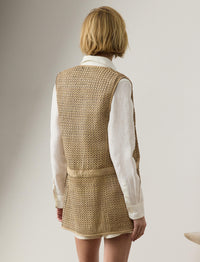 Gilet Tabetha en cuir - Light Sand