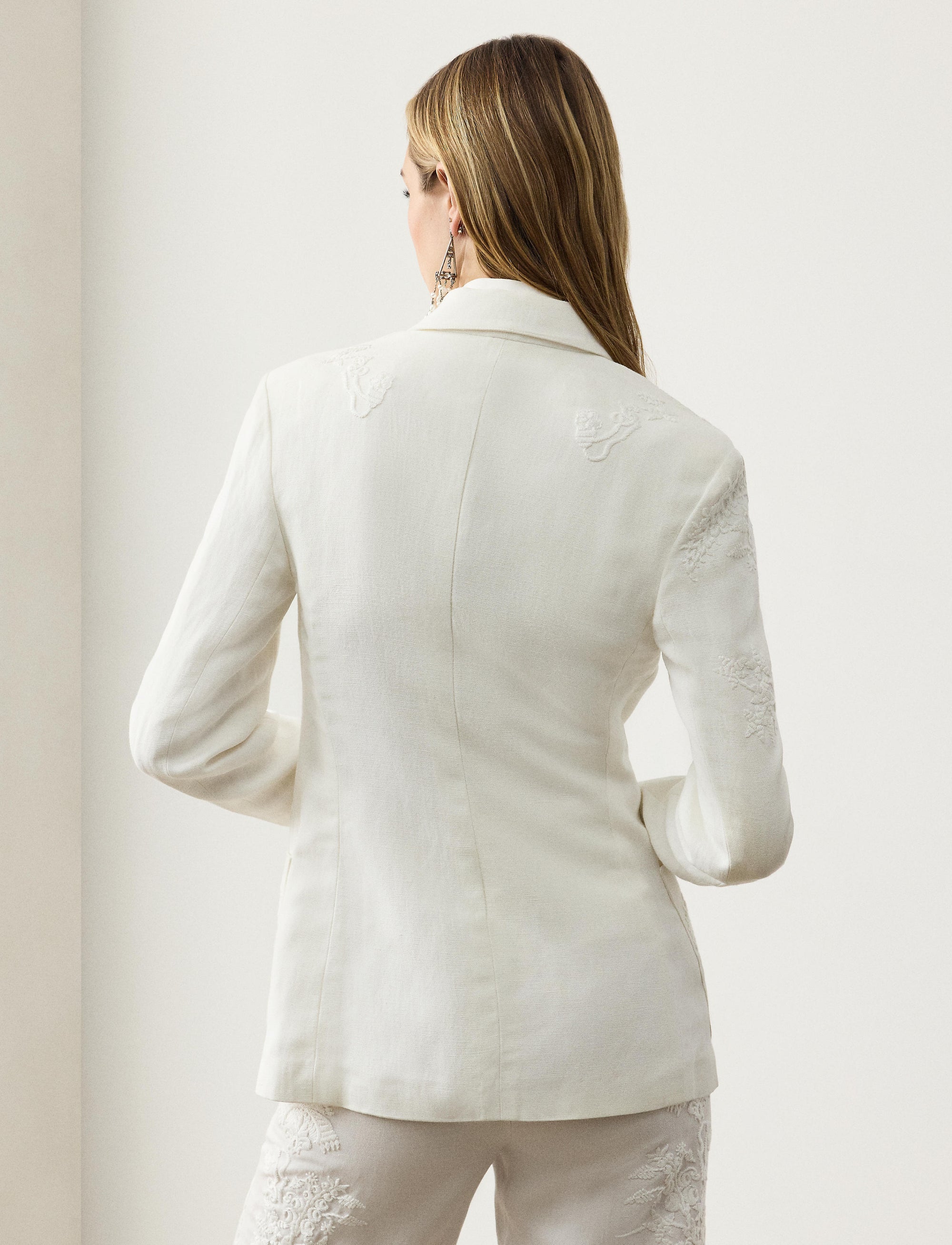 Veste Collen brodée en micro-piqué - Cream
