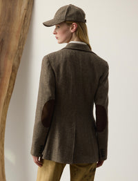 Preston II jacket in cashmere and silk blend - Brown & Cream