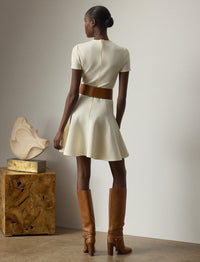 Robe à manches courtes en jersey stretch - Lux Cream