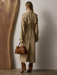 Trench-coat Alecia en soie - Light Tan