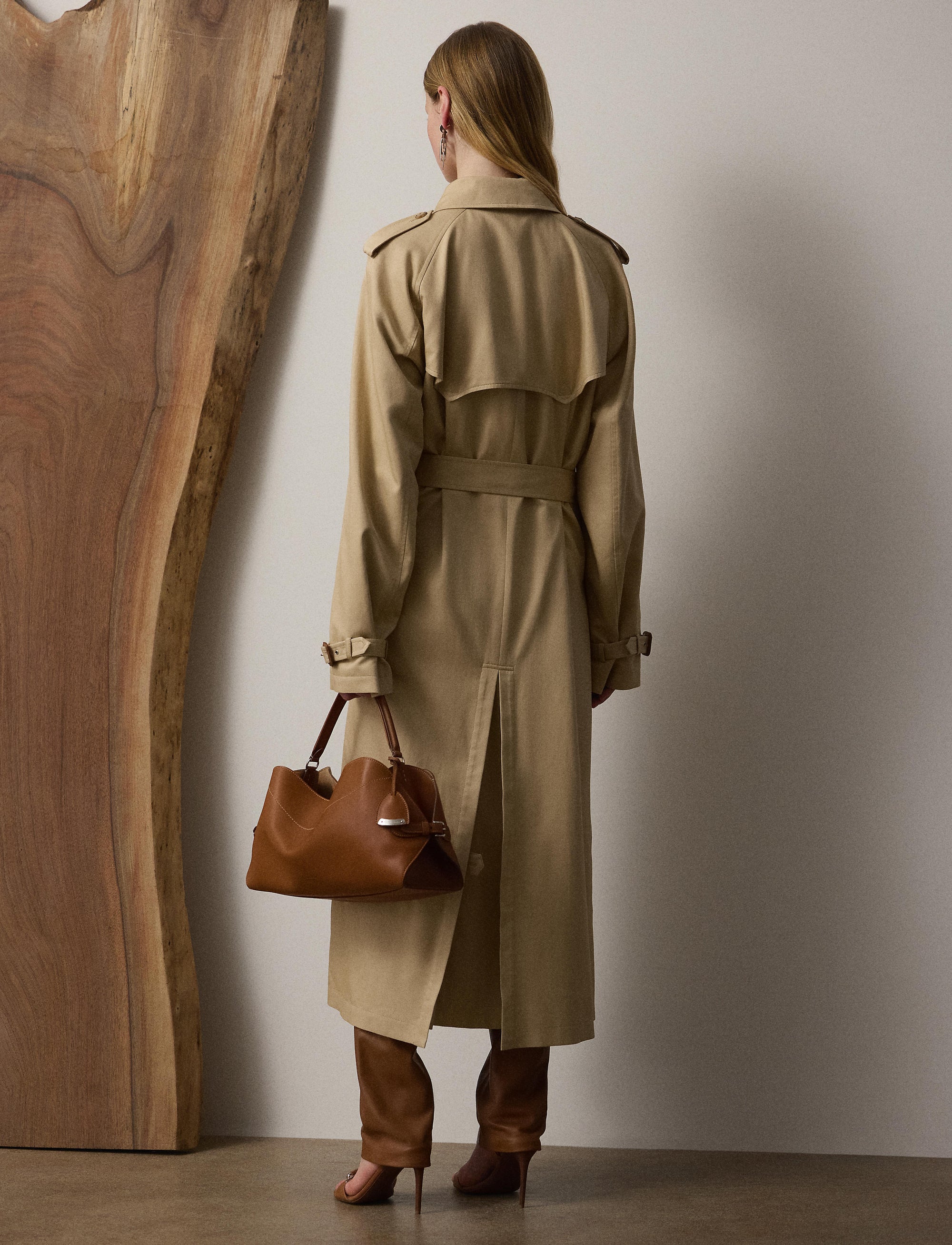 Trench-coat Alecia en soie - Light Tan
