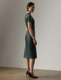 Robe Bethanne en cuir - Dark Racing Green