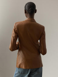 Veste Camden en cuir - Light Toffee