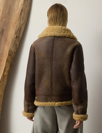 Manteau Reymond à double boutonnage en laine - Dark Toffee & Nutmeg
