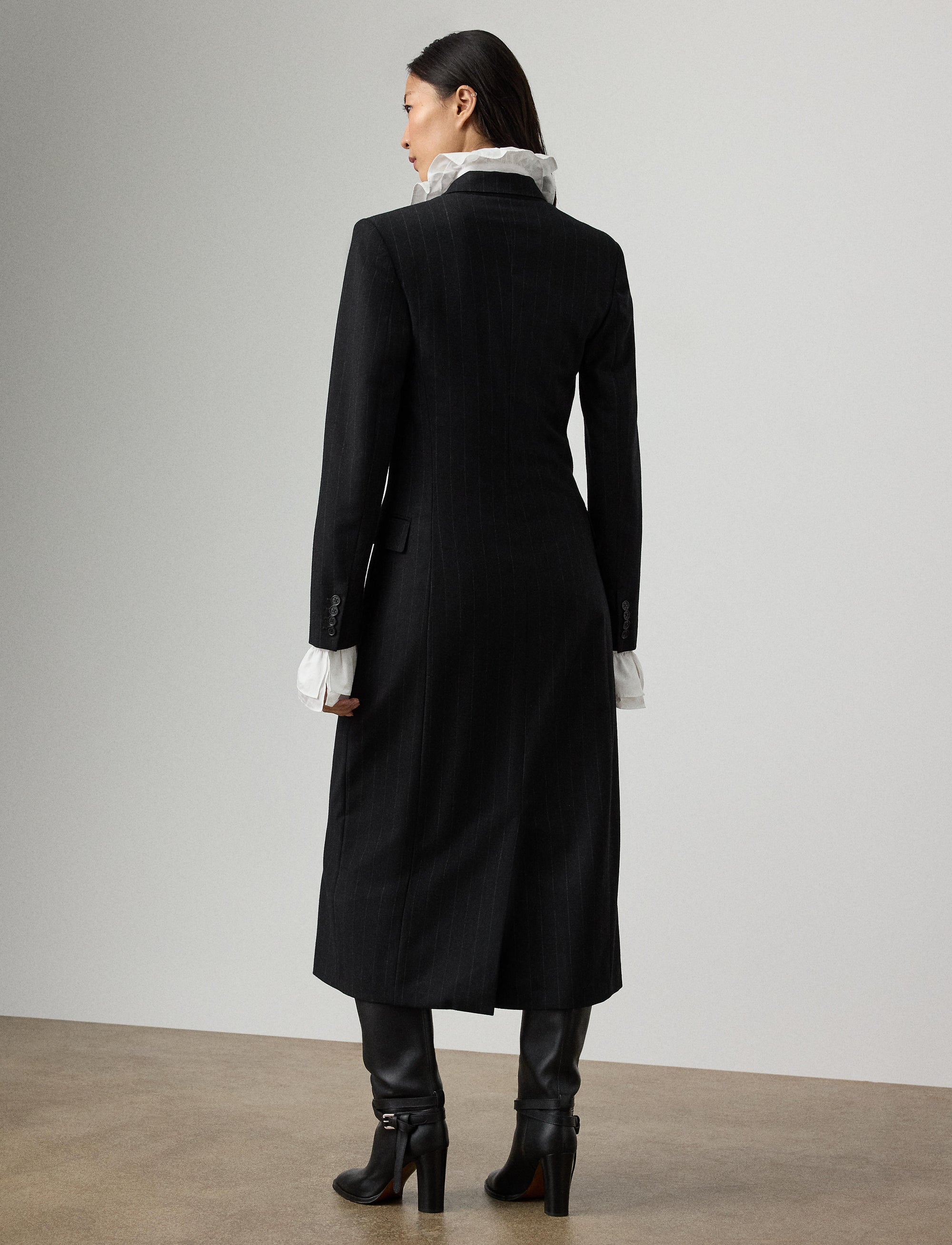 Robe Camryn à rayures tennis en laine - Black & Grey