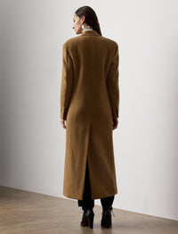 Manteau Amory à chevrons en laine - Tan & Multicolore