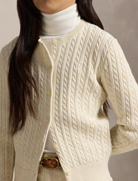 Cardigan métallisé à mini-torsades - Clubhouse Cream