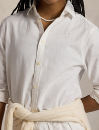 Chemise boxy en lin - White