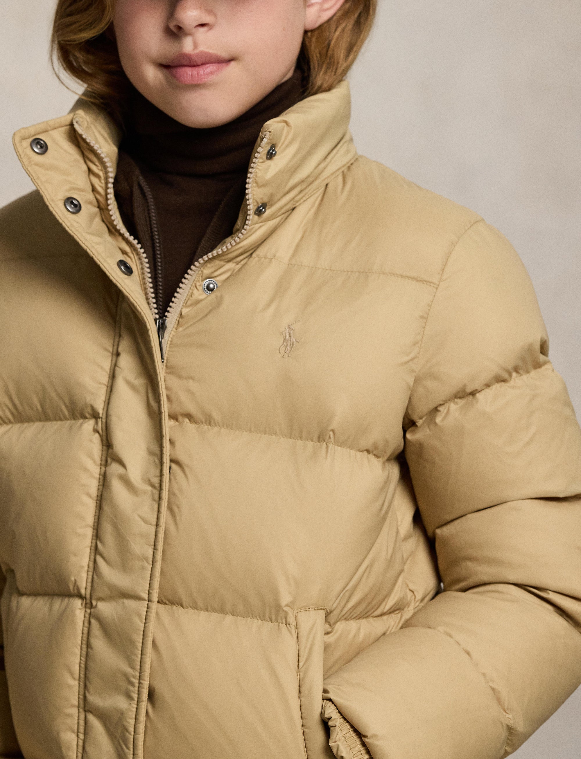 Veste à capuche en duvet - Vintage Khaki