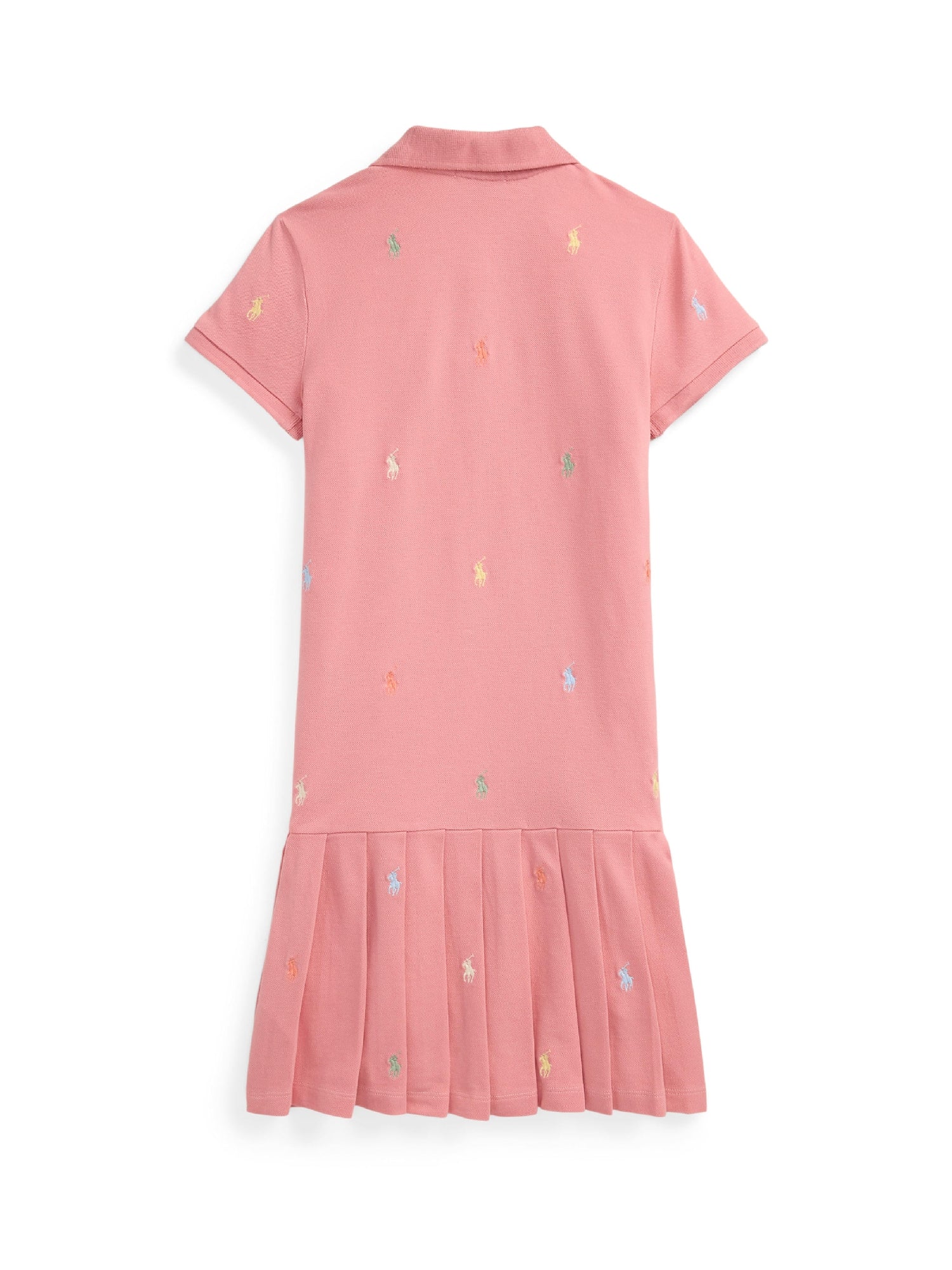 Stretch piqué polo dress - Faded Peony