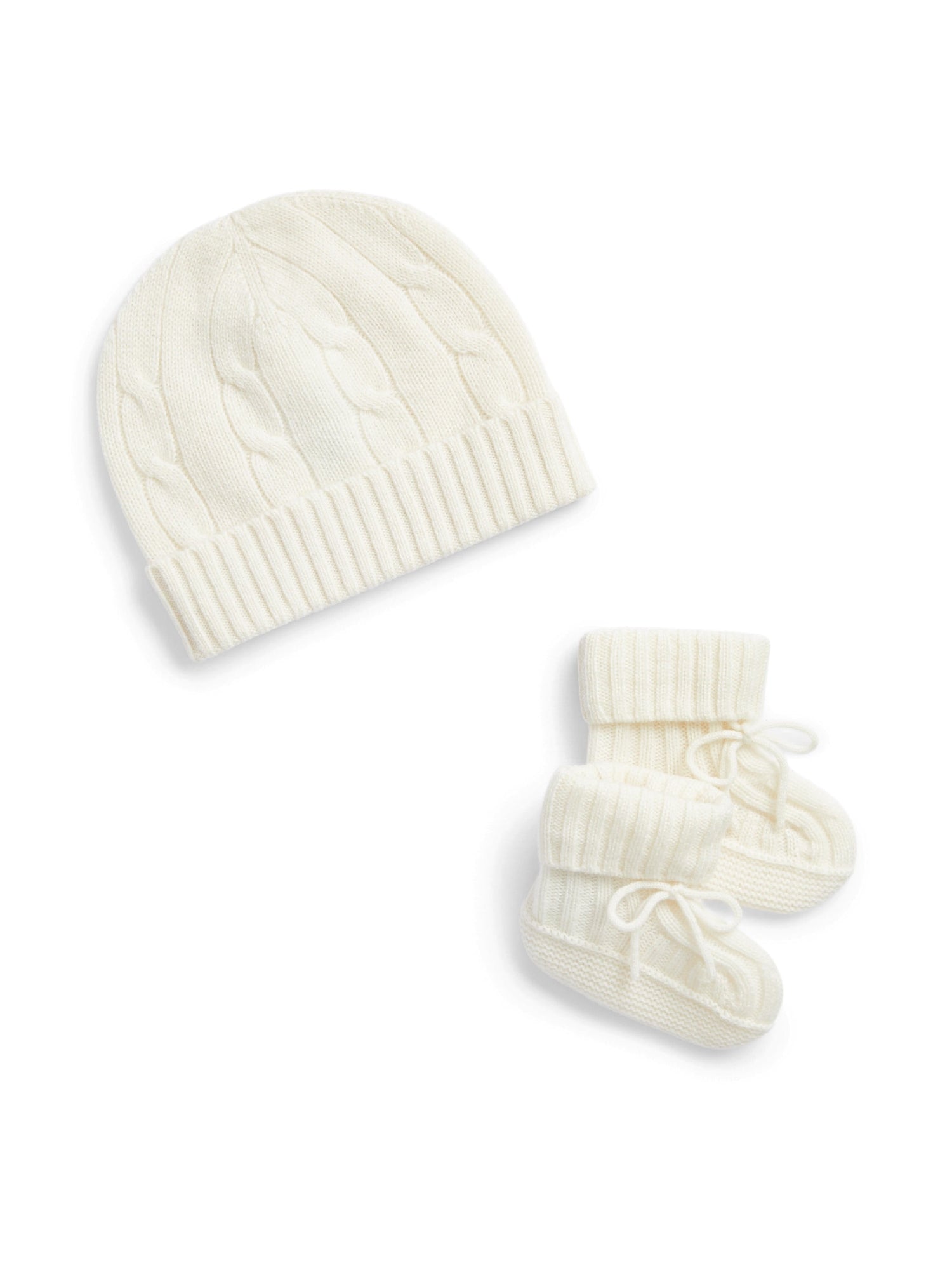 Bonnet et chaussons en cachemire - Warm White