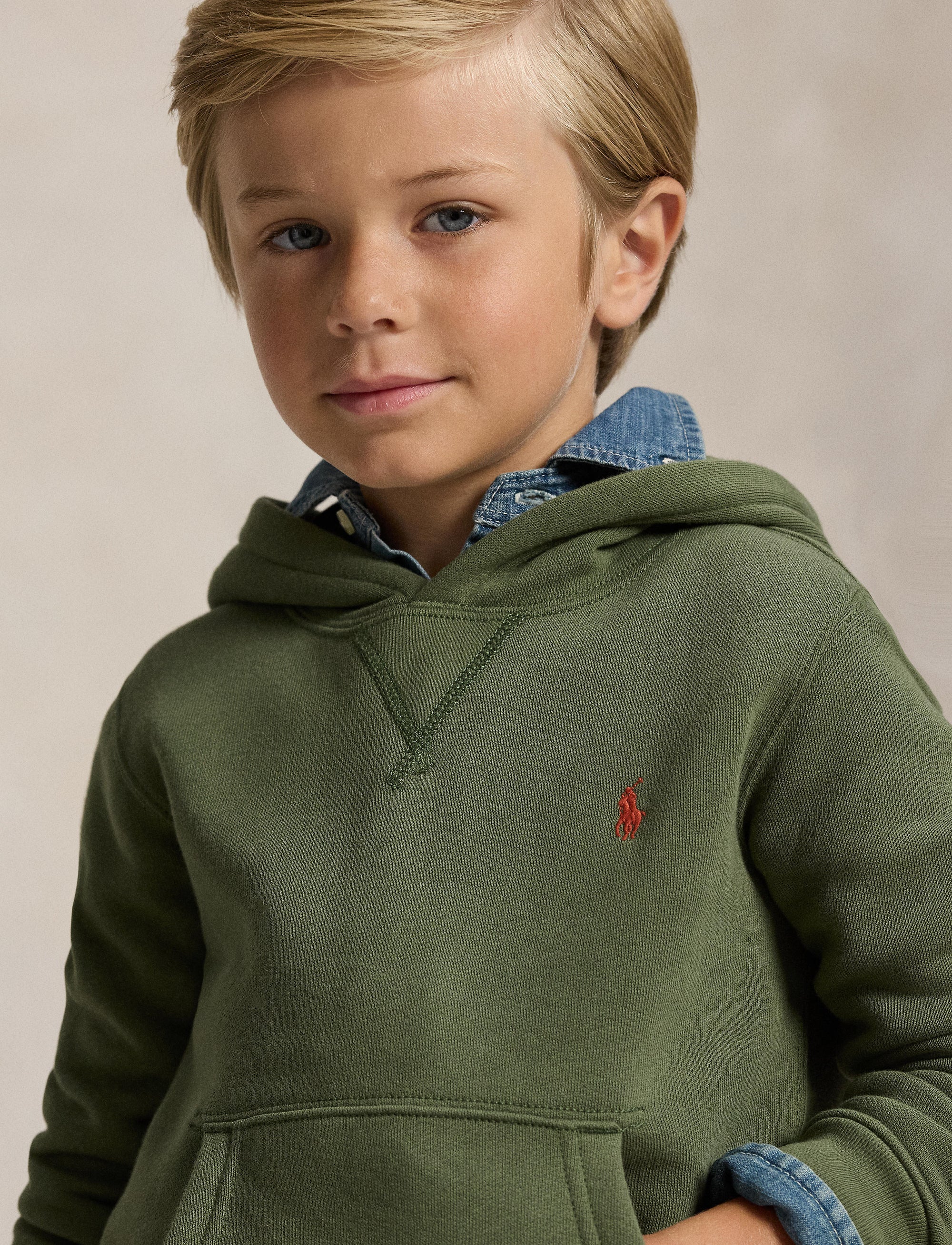 Fleece hoody - Mint Olive