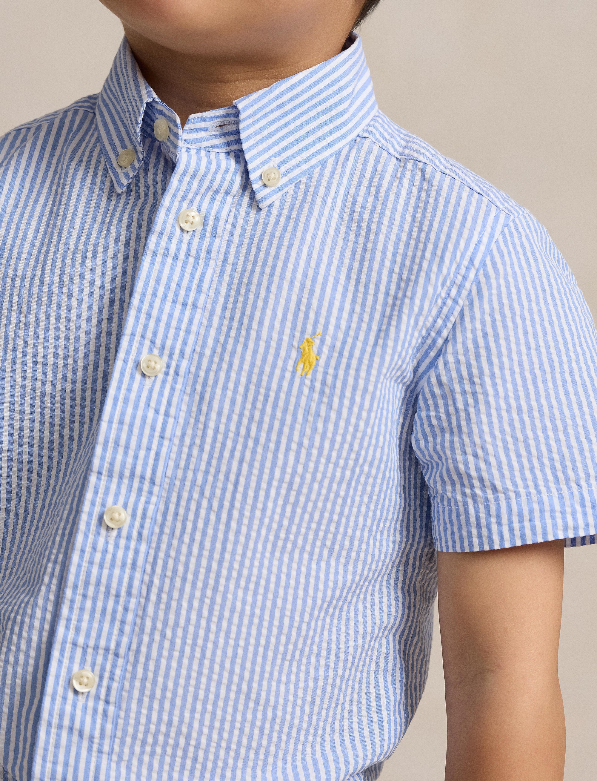 Chemise rayée à manches courtes  - Blue & White
