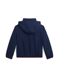 Storable water-repellent hooded jacket - Newport Navy