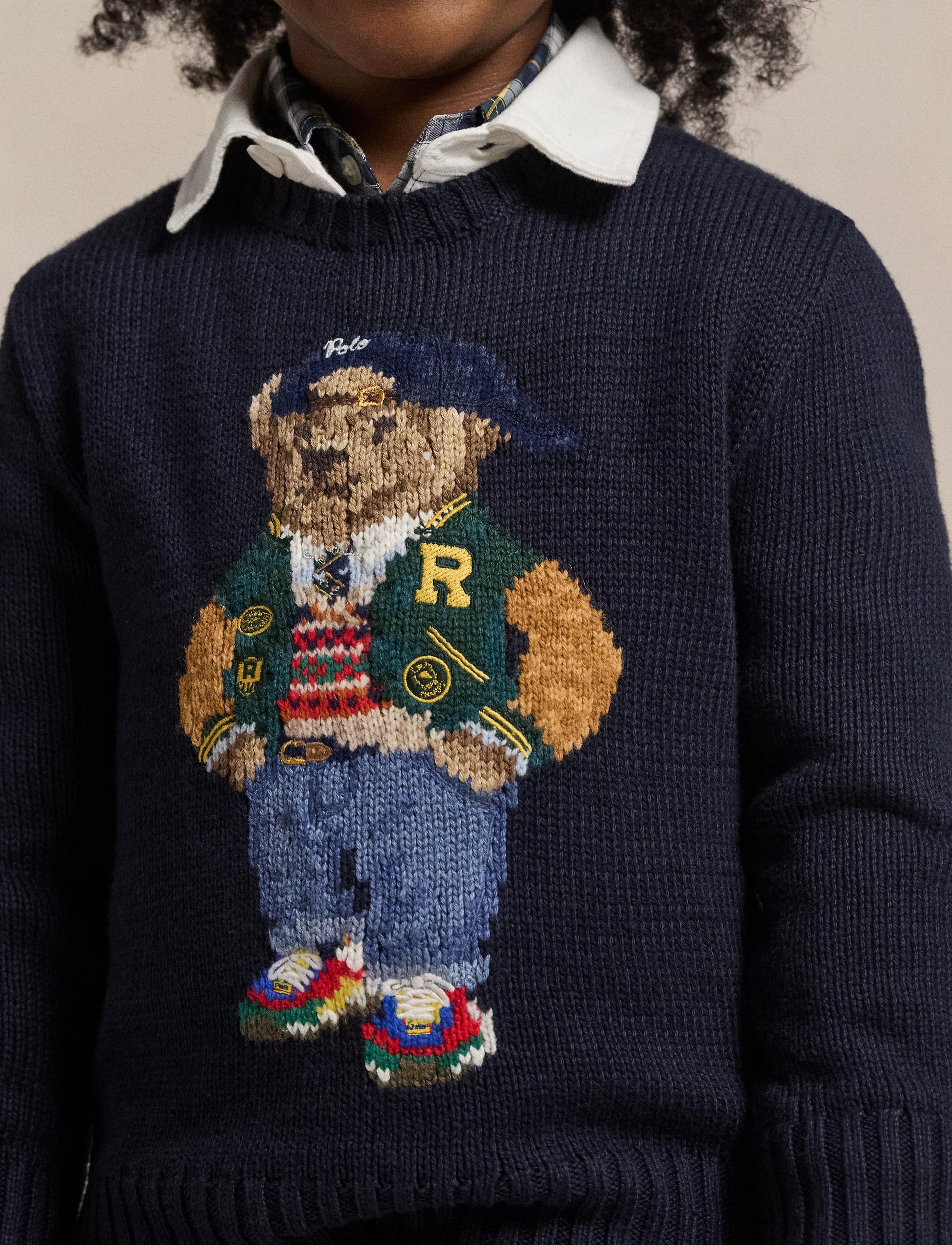 Pull Polo Bear à col rond - Navy Bts Bear
