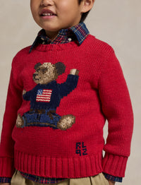Round-neck Polo Bear jumper - Red Bear