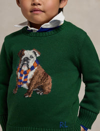 Pull motif chien en tricot intarsia - New Forest