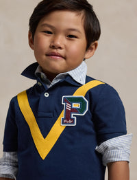 Polo universitaire en piqué de coton - Refined Navy