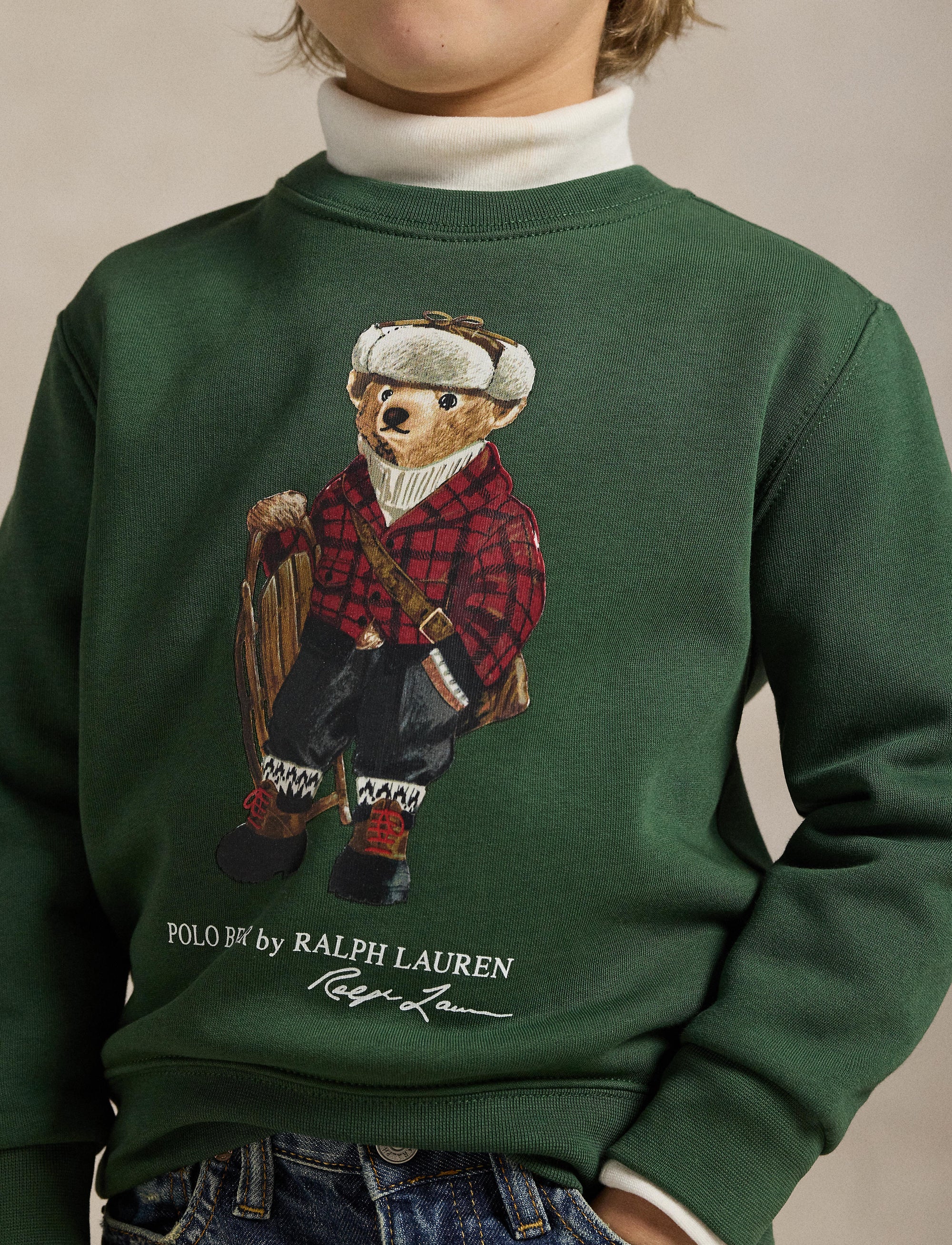 Sweat Polo Bear en molleton - Bear Bottle Green