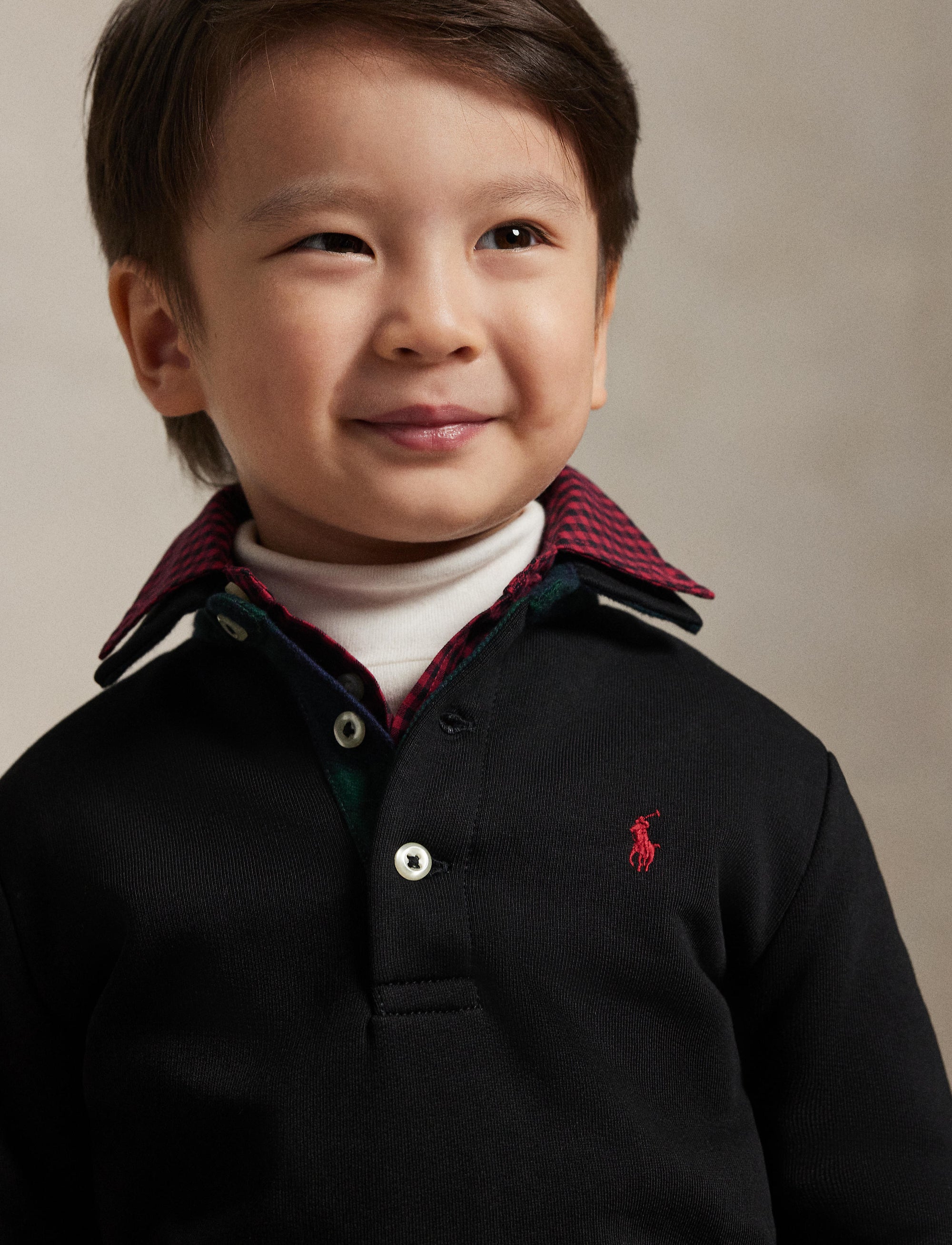 Tartan polo neck sweatshirt - Polo Black