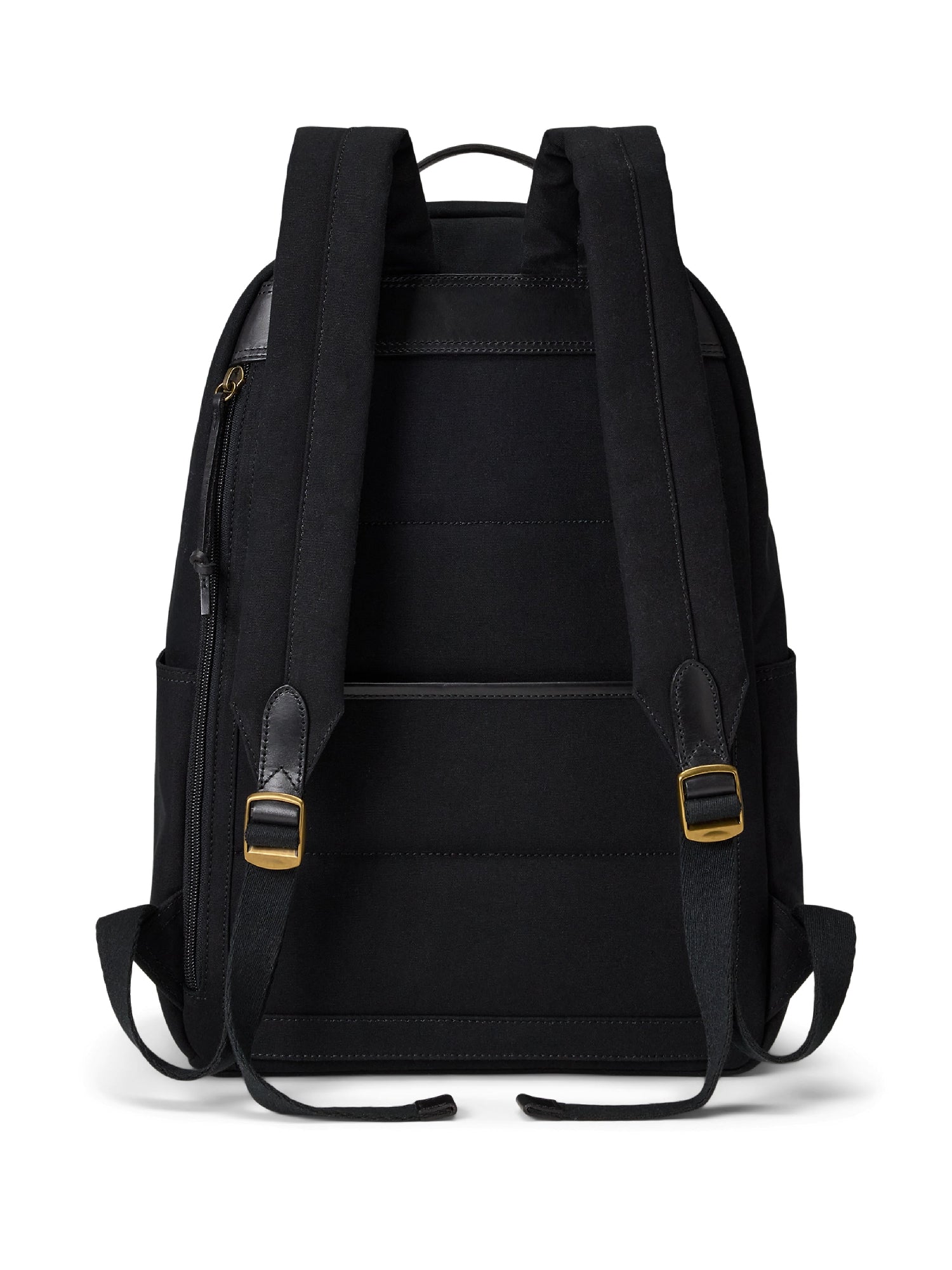 Sac à dos en toile bordé de cuir - Black & Black