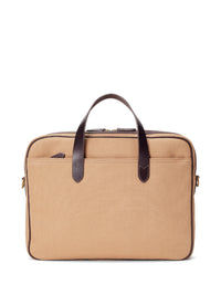 Porte-documents en toile et finition cuir - Tan & Brown