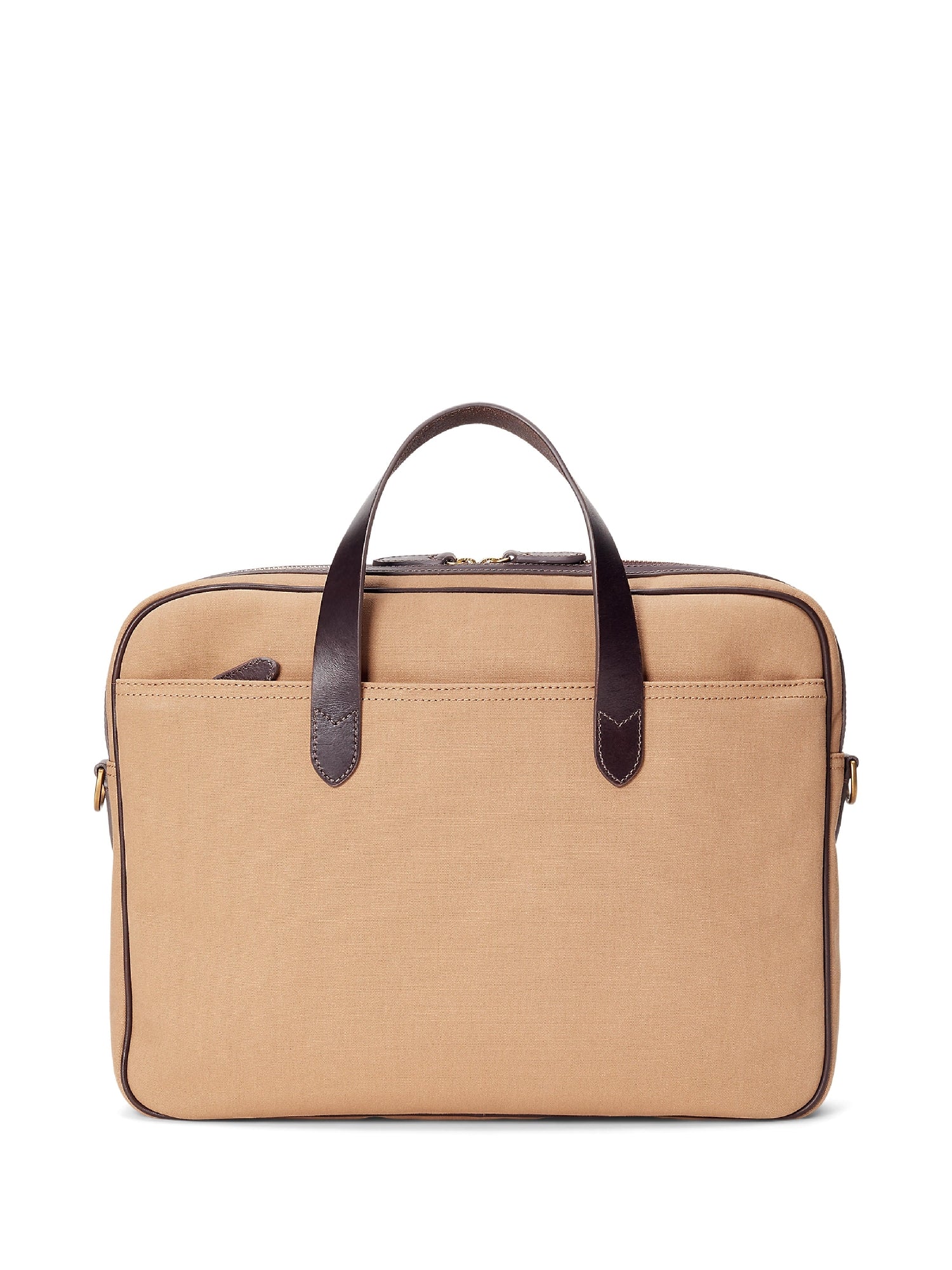 Porte-documents en toile et finition cuir - Tan & Brown