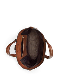 Cabas Welington en cuir tanné - Dark Brown & Chestnut
