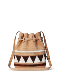 Sac seau Bellport à motif géométrique en cuir - Brown & Multicolore
