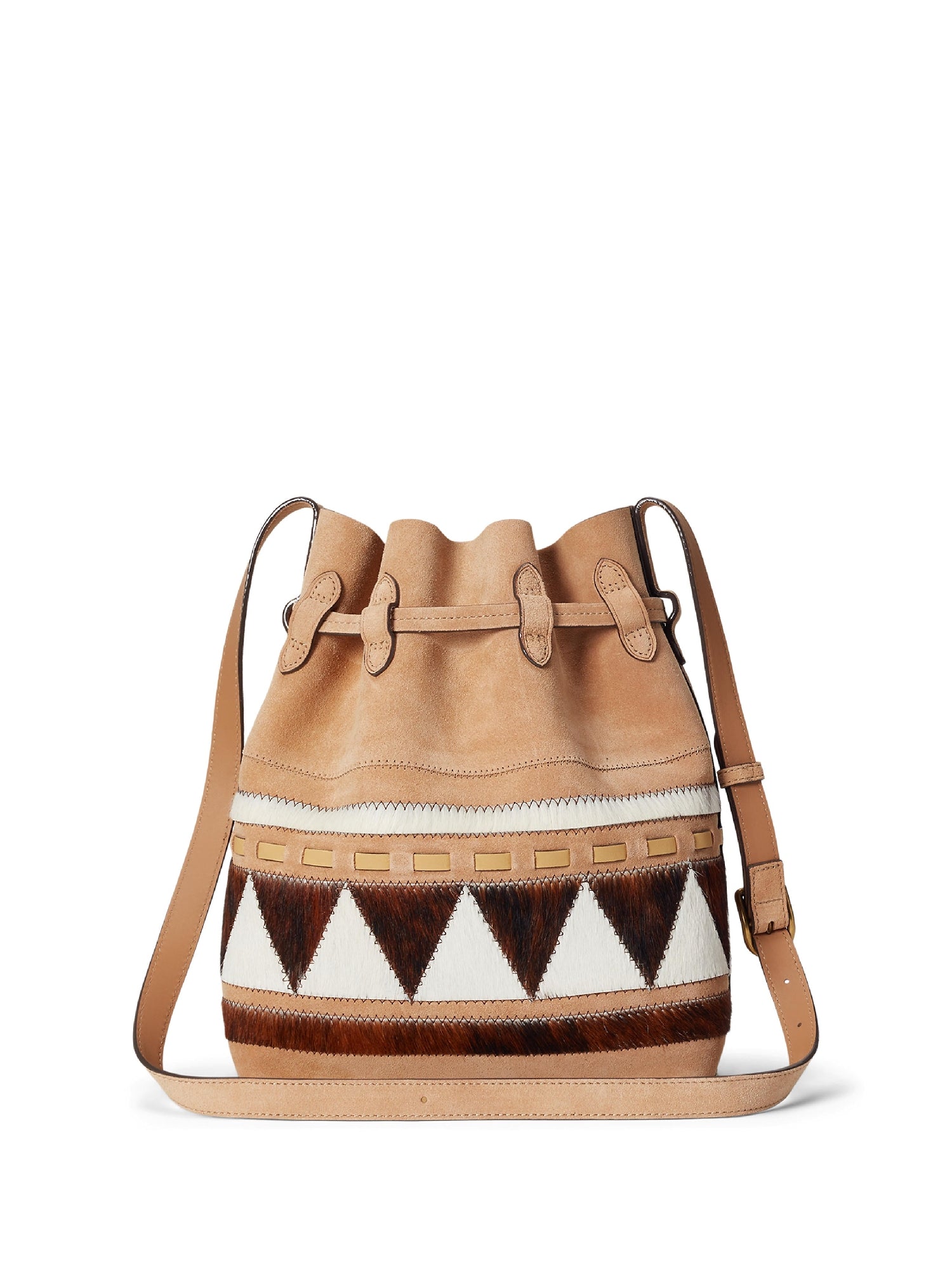 Sac seau Bellport à motif géométrique en cuir - Brown & Multicolore