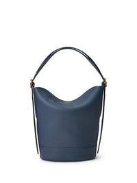 Bellport small leather bucket bag - Marine Navy