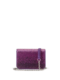 RL 888 mini chain bag decorated in mixed silk - Berry & Purple