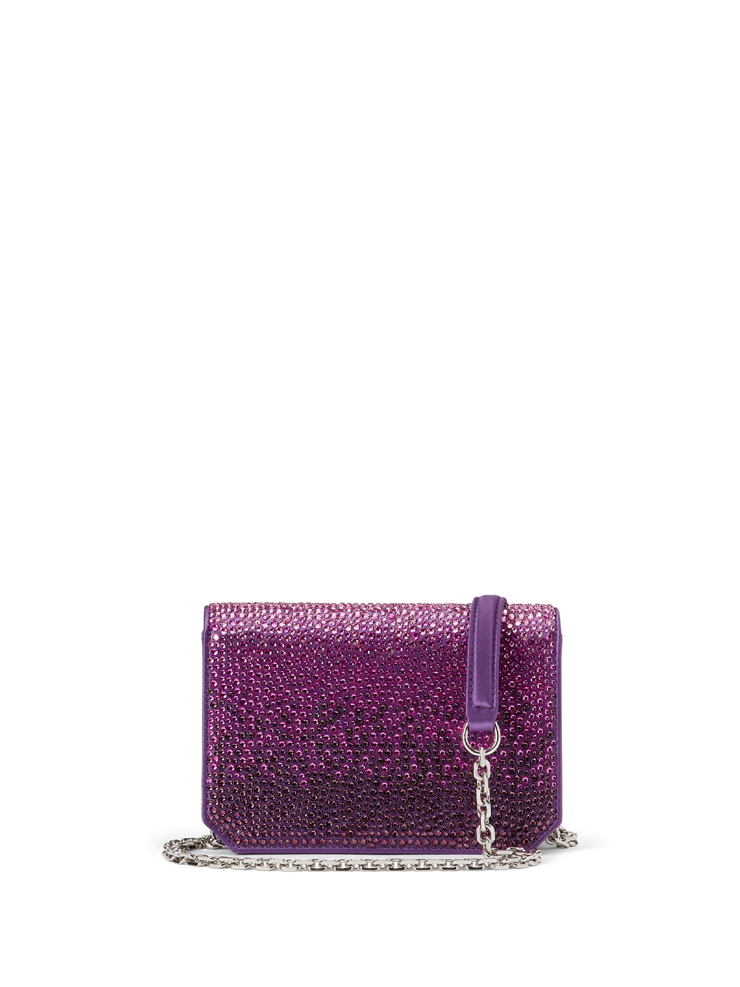 RL 888 mini chain bag decorated in mixed silk - Berry & Purple