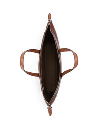 Sac cabas à anses longues en cuir - Chestnut