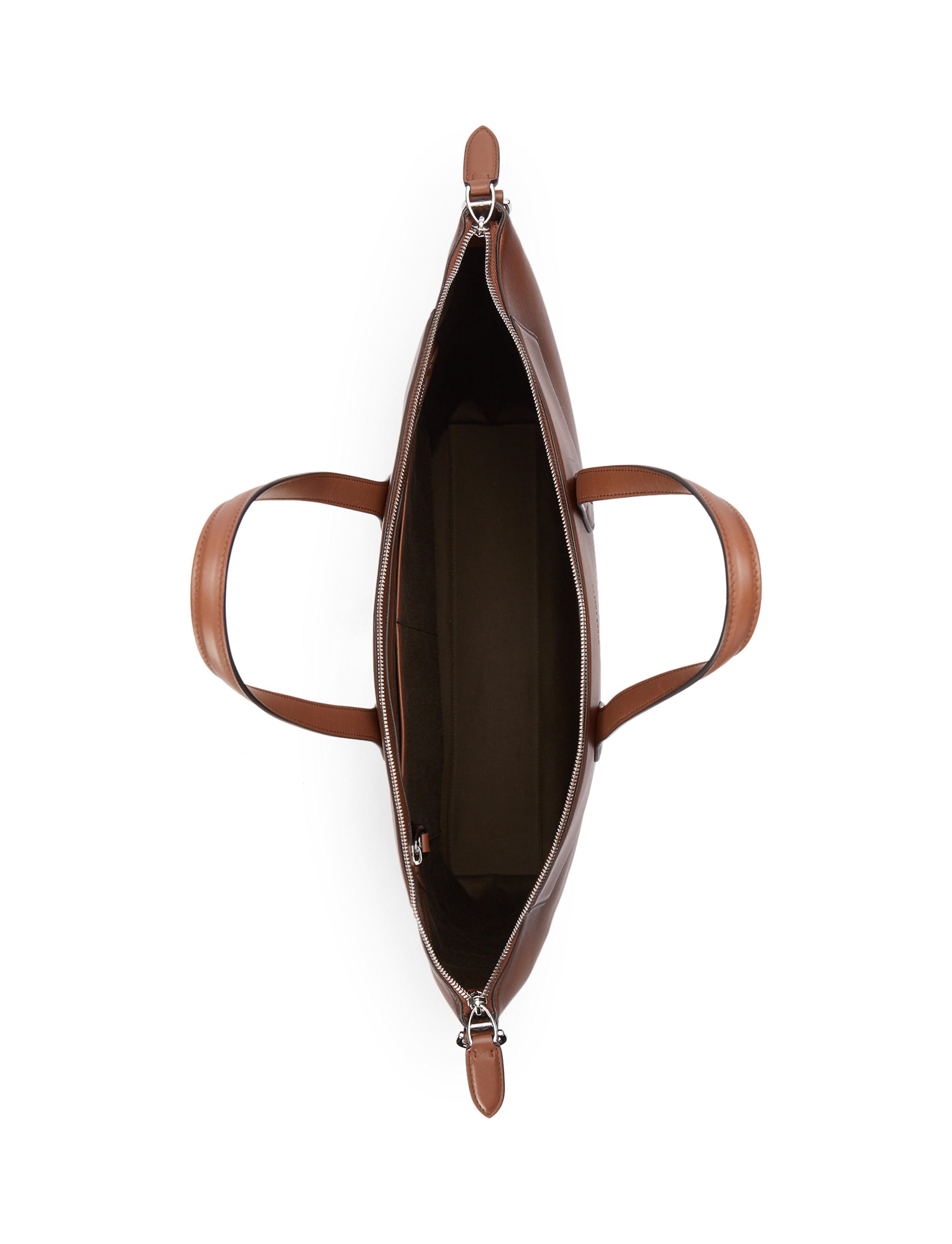 Sac cabas à anses longues en cuir - Chestnut
