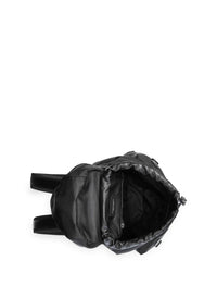 Sac à dos en sergé bordé de cuir - Black