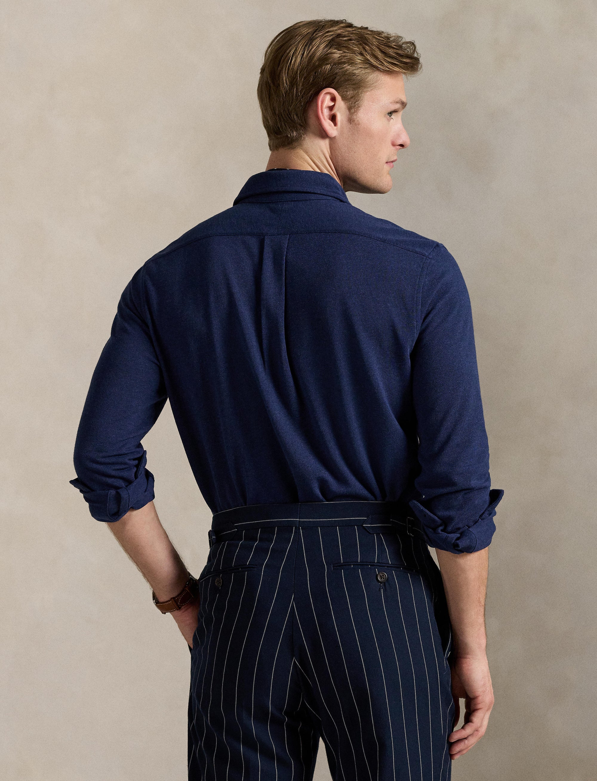 Chemise ultra-légère en coton piqué - Spring Navy Heather