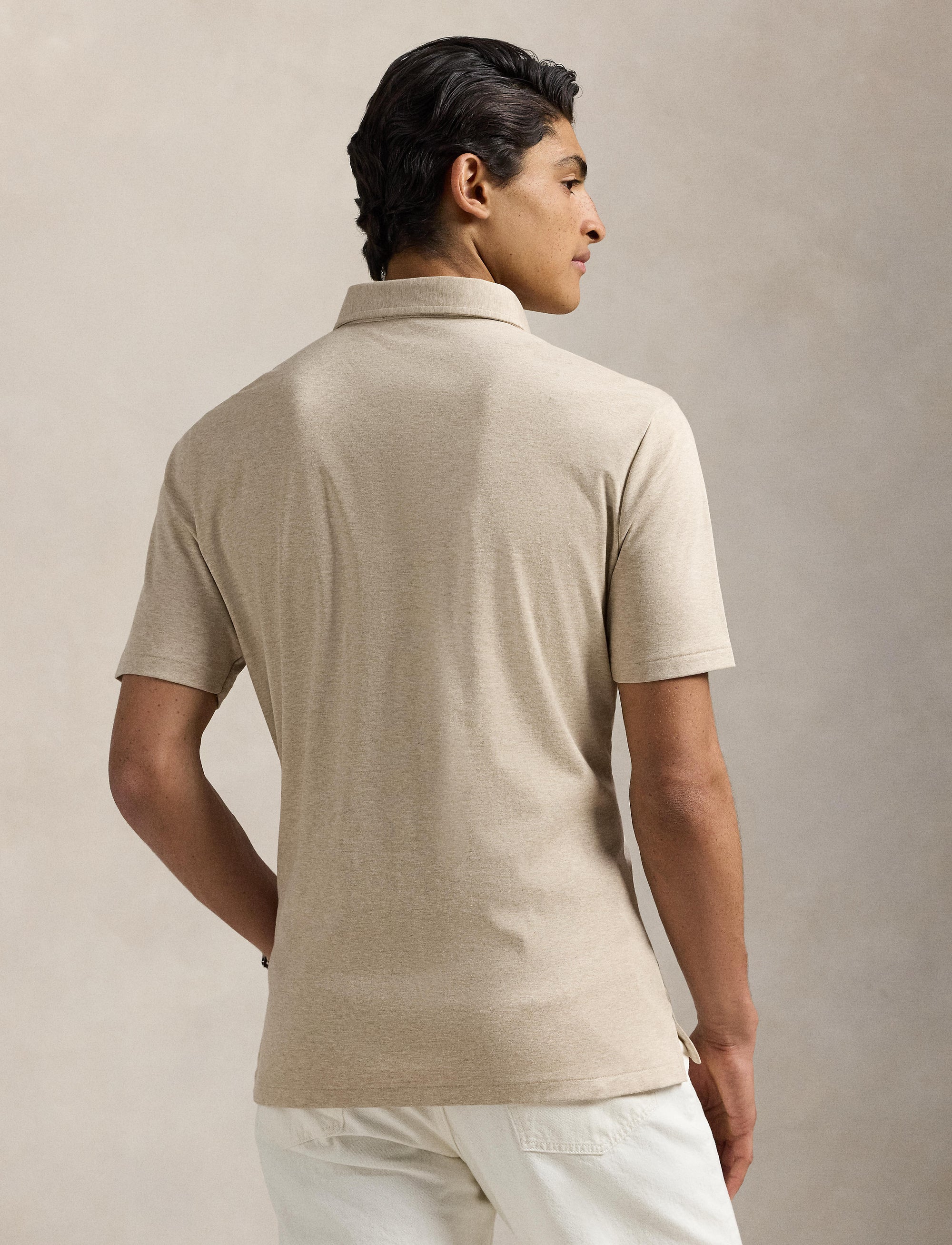 Polo coupe classique en coton doux - Sand Heather