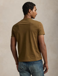 T-shirt col rond jersey Custom Slim Fit - Nature Brown