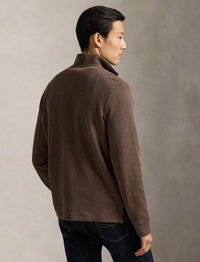 Pull demi-zippé côtelé Estate - Nutmeg Brown Heather