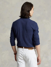 Polo cintré à manches longues piqué - Spring Navy Heather