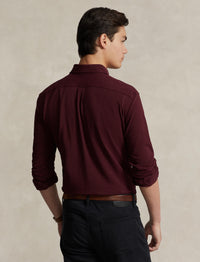 Ultra-lightweight piqué fitted shirt - Harvard Wine