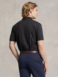 Polo en coton doux coupe ajustée - Black Marl Heather