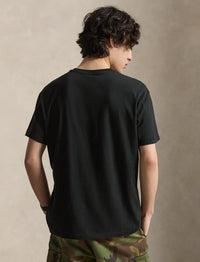 T-shirt classique à col V en jersey - Black