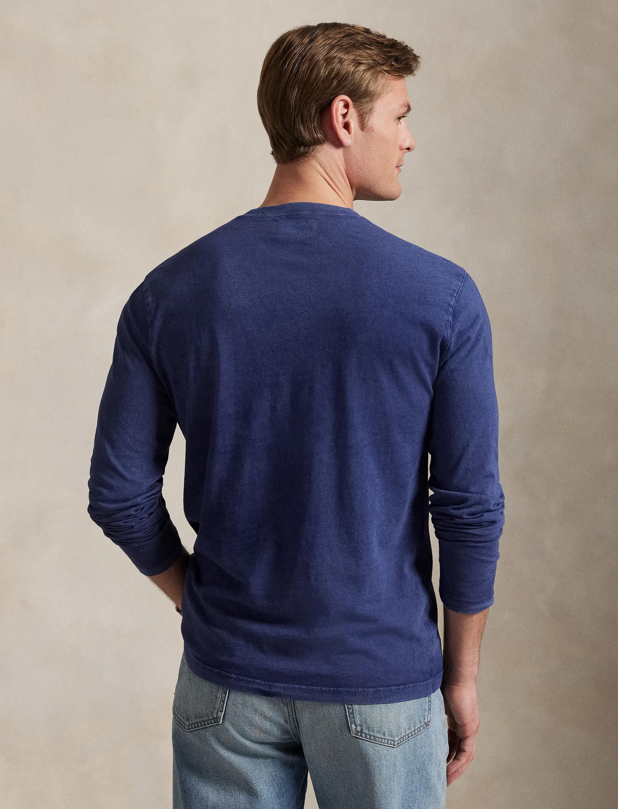 Top col tunisien en jersey flammé - Cruise Navy