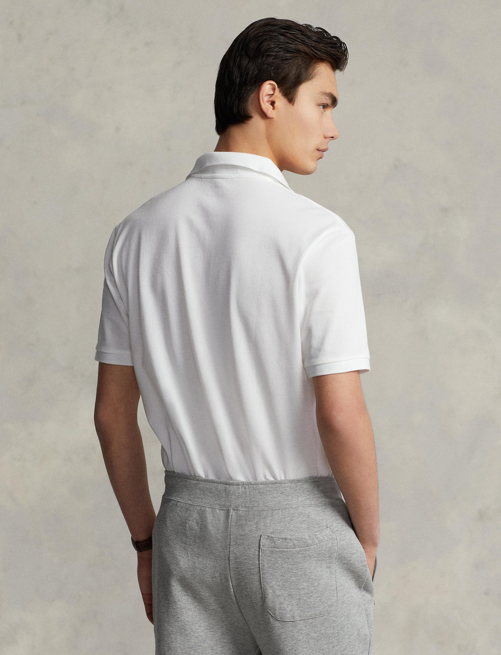 Polo stretch coupe ajustée - White