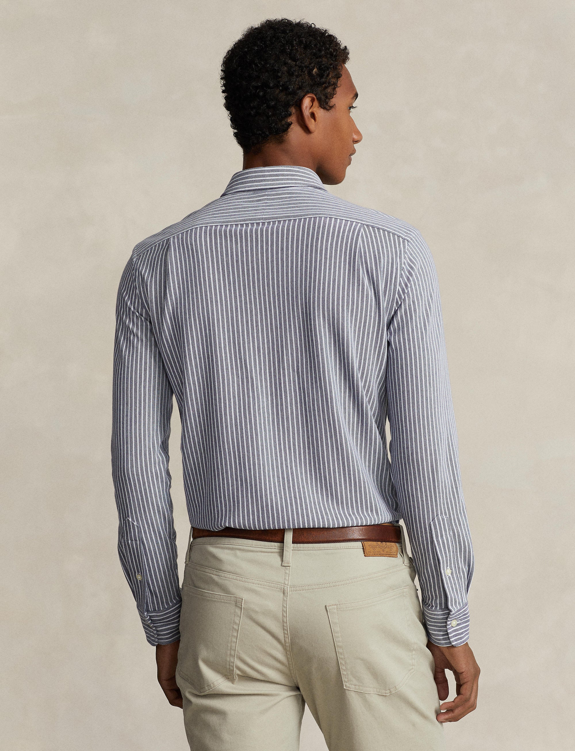 Chemise Oxford rayée coupe ajustée - Newport Navy & White
