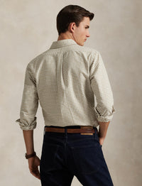 1pcs / NEW // 4338Q COASTAL BEIGE/WHITE SPORT SHIRT LONG SLEEVE SLBDPPCS