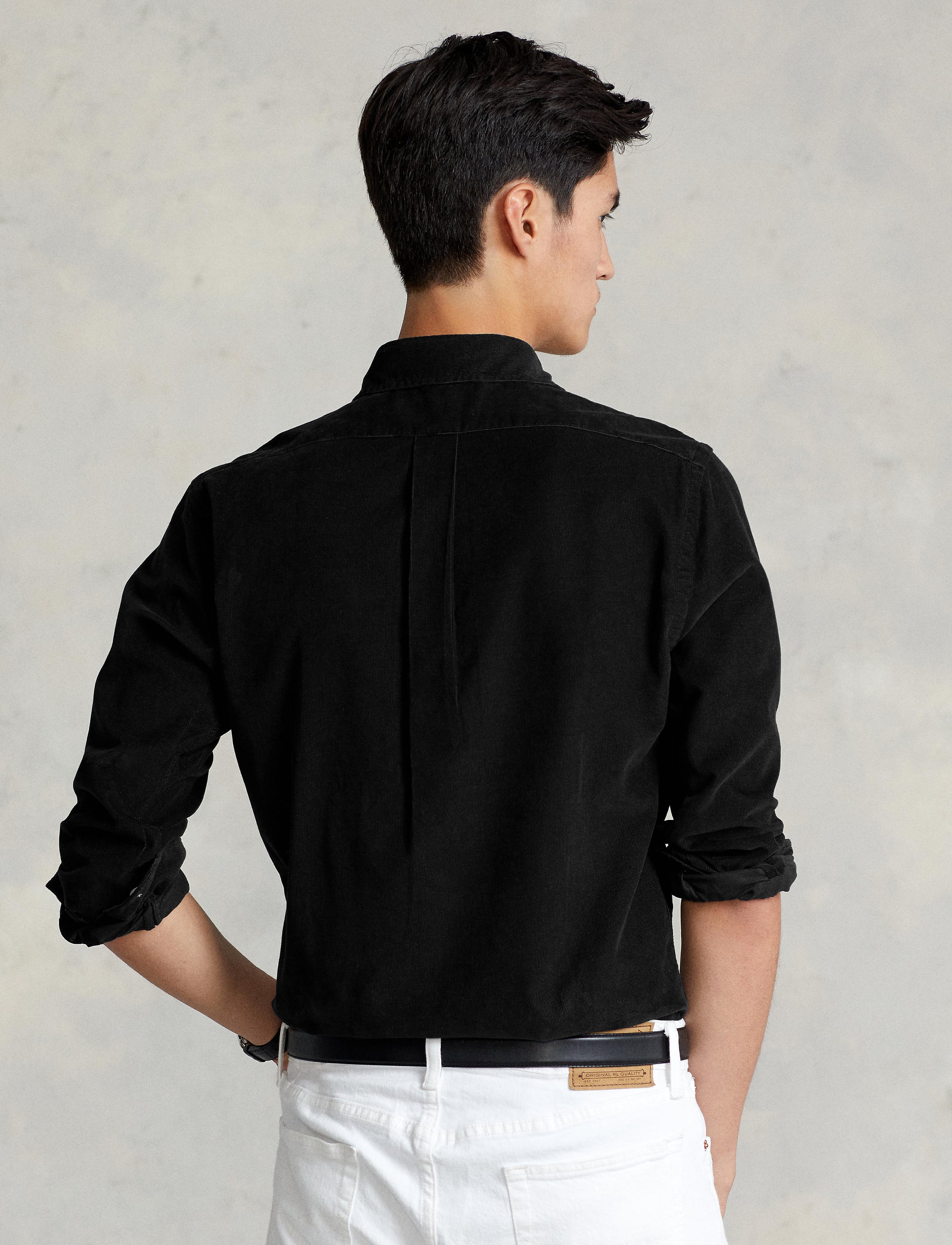 Fitted corduroy shirt - Polo Black